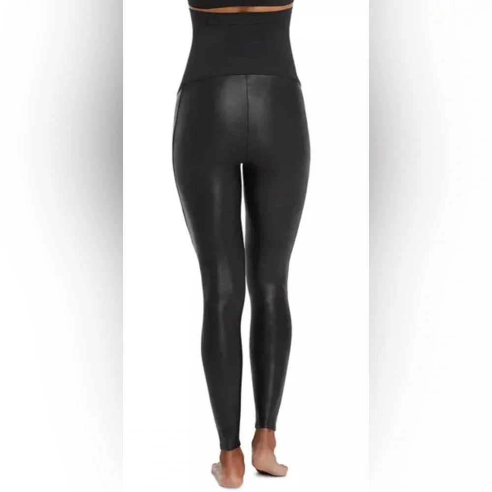 NWT💎Spanx Mama Faux Leather Leggings Black Size 1X Retail $110 Soft! - Picture 3 of 6